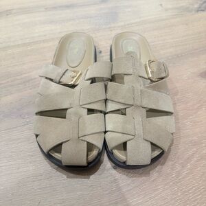 Zara Women's Beige Suede Sandals